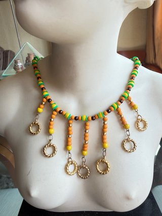Collar Indígena Veraniego Cuentas Madera
