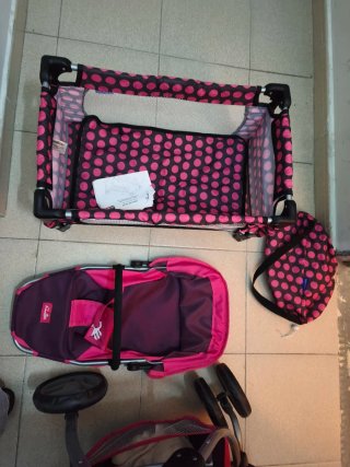 Conjunto de Carrito, Silla y cuna de juguete