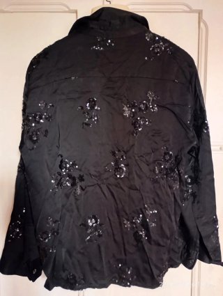 Camisa Zara bordada negra