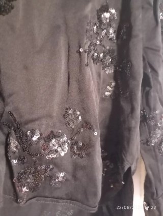 Camisa Zara bordada negra