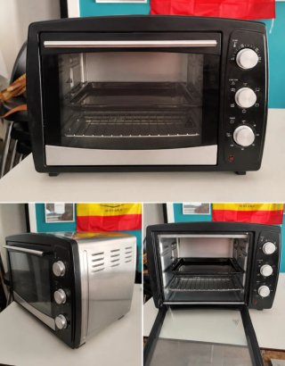 Horno sobremesa negro y plateado