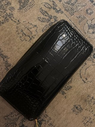 Cartera Bimba y Lola negra efecto piel cocodrilo