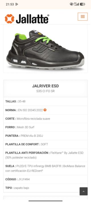 Zapatos seguridad Jallatte S3 ¡¡ 161€ en Amazon !!