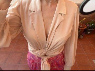 Blusa Bimani Talla S Beige Nueva