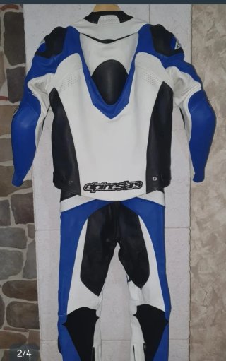 Mono de moto Alpinestars azul y blanco