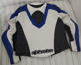 Mono de moto Alpinestars azul y blanco