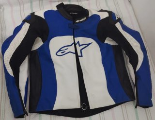 Mono de moto Alpinestars azul y blanco