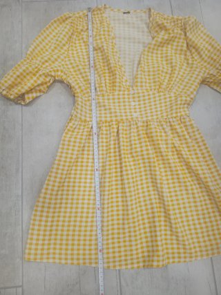 Vestido amarillo  cuadros