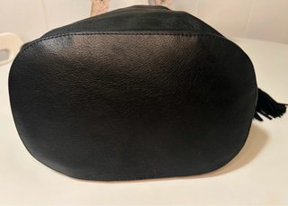 Bolso Massimo Dutti Negro Piel y Ante