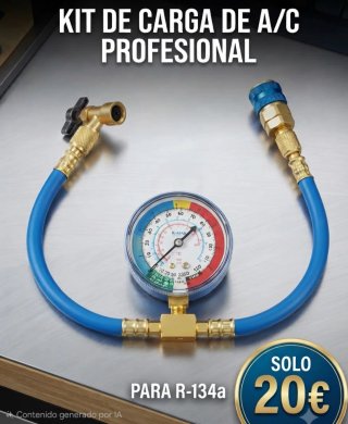 Kit Carga A/C Profesional R-134a , manómetro