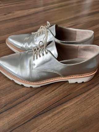 Zapatos Zara Plateados Talla 36