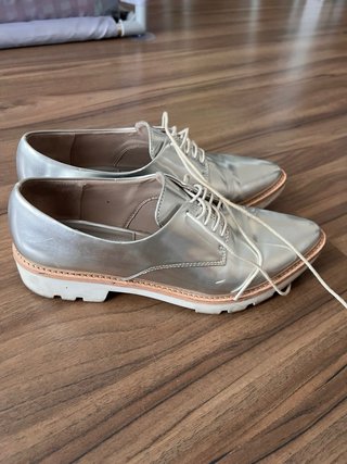 Zapatos Zara Plateados Talla 36