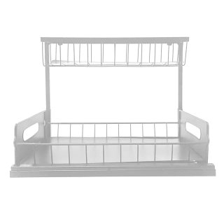 Organizador Bajo Fregadero Blanco 2 Bandejas