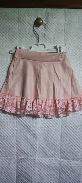 Minigonna neonata 9/12 mesi rosa pizzo