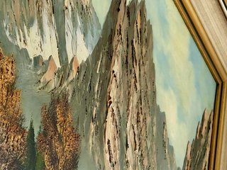 Cuadro al óleo paisaje montañoso 73x93