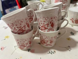 Juego de café completo vintage floral. 10 servicio