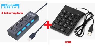 Hub USB 2.0 de 4 puertos Teclat numèric