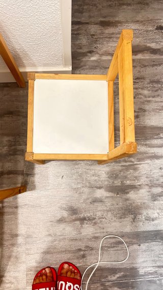 Mesa y 2 Sillas Infantiles Madera Blanca