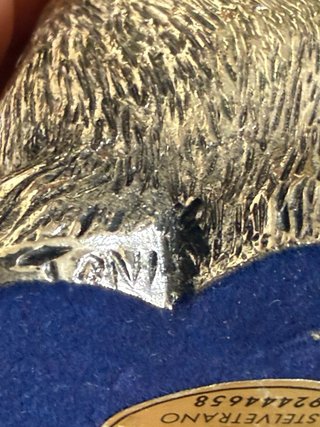 Antica statuina cane bronzo