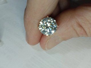 B541 Orecchini punto luce oro rosa 10mm inox tondo