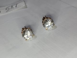 B541 Orecchini punto luce oro rosa 10mm inox tondo