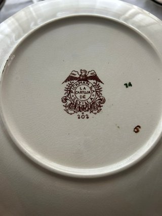 Vajilla La Cartuja Marrón y Blanca