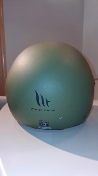 Casco Jet Verde Caqui con Visera