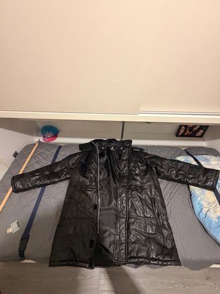 Giacca in pelle nera da uomo