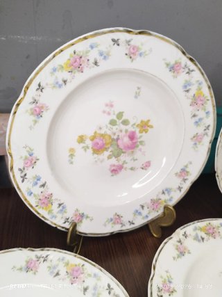 9 Antiguos Platos Hondos Porcelana SANTA CLARA