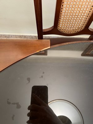 Mesa Comedor Ovalada Extensible Madera y Cristal