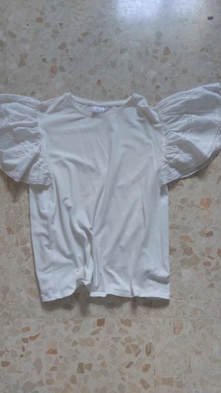 Camiseta blanca M/38/10 manga abullonada