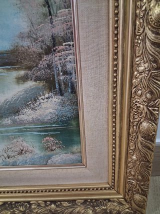 Cuadro Vintage Paisaje Invierno 60cm x 50cm