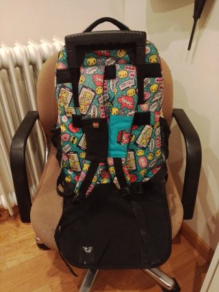 Mochila escolar con ruedas y diseño divertido