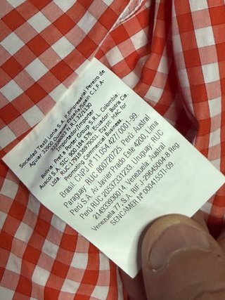 Camisa Carolina Herrera CH cuadros vichy rojo/blan