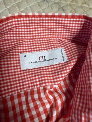 Camisa Carolina Herrera CH cuadros vichy rojo/blan