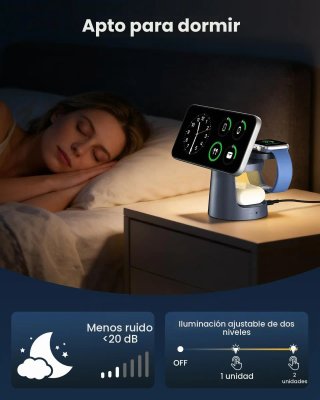 Estación Carga 3-en-1 GEEKERA 25W Qi2.2