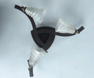 Lámpara Plafón 3 Focos Cristal