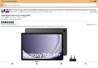 Oferta Samsung Galaxy Tab A9+ Gris 128como nueva