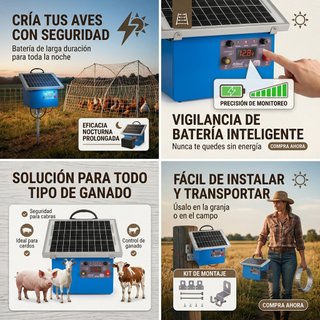 Pastor Eléctrico Solar 30km + Batería
