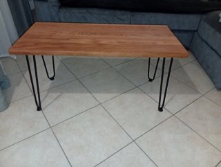 Tavolino Rovere Industrial-Minimal 88x39x43cm