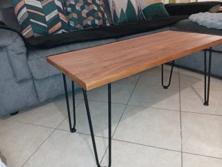 Tavolino Rovere Industrial-Minimal 88x39x43cm