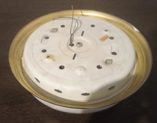Plafón lámpara cristal dorado y blanco