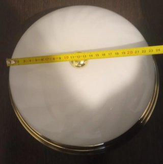 Plafón lámpara cristal dorado y blanco