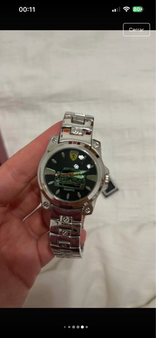 Reloj de pulsera de acero de hombre estilo Ferrari