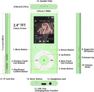 Reproductor MP3 RE Verde 90GB + Auriculares