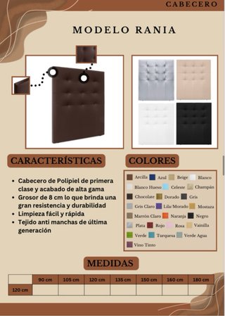 Cabezal de  Cama Blanco Polipiel 150x120