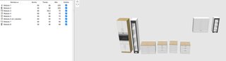 Cocina modular verde y plateada