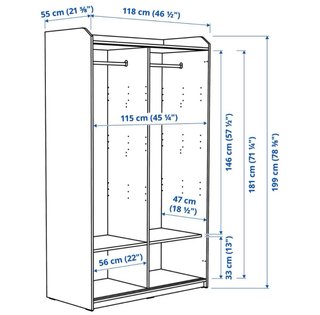 Armario Ikea Hauga Blanco 2 Puertas | como nuevo