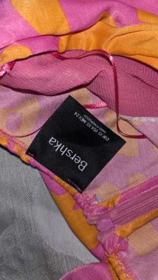 Abito raso rosa e giallo