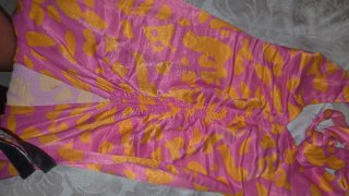 Abito raso rosa e giallo